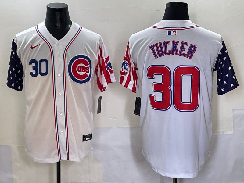 Men 2025 Chicago Cubs 30 Tucker White a generation of national flags Joint Name Nike MLB Jersey style 3